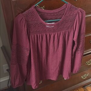 Old Navy Pink Smocked Long Sleeve Tunic